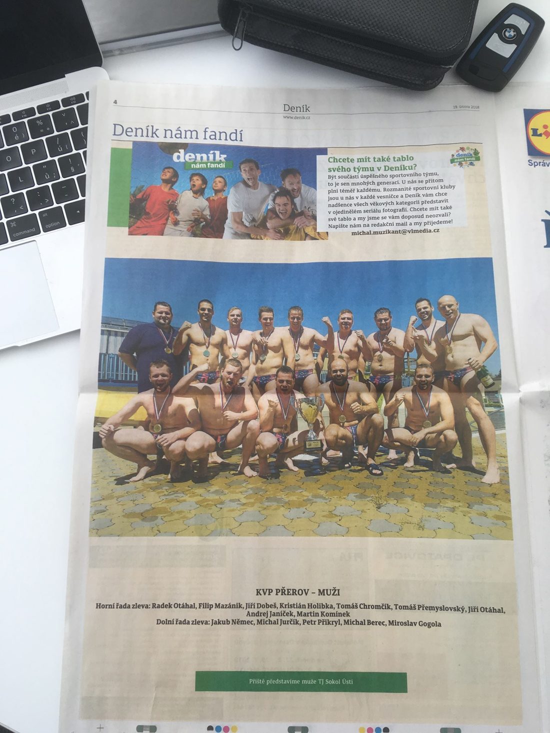 Naši muži jsou dnes - 19.2. v Přerovském a Hranickém deníku, nepropásněte šanci si…
