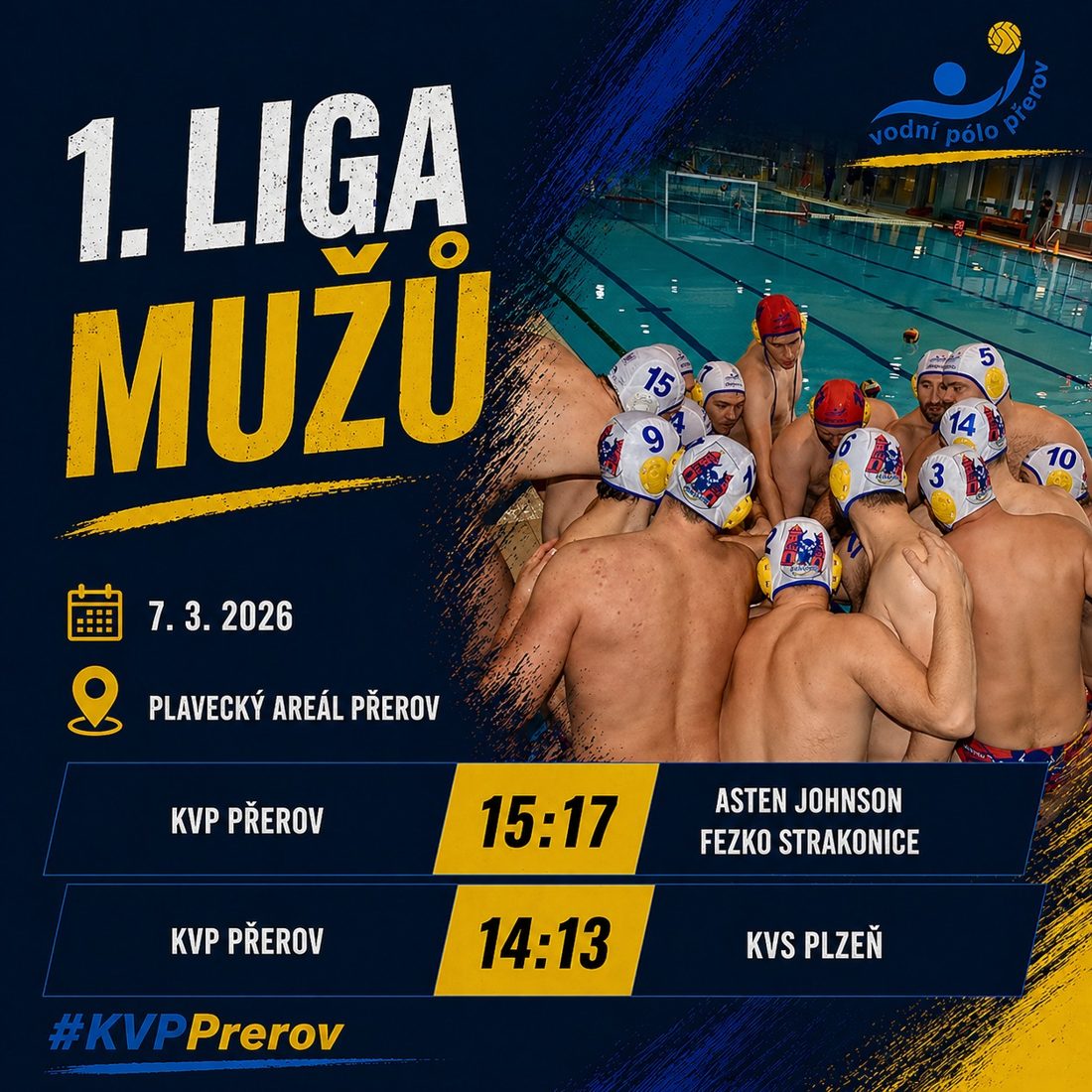 🔵 1. liga mužů | Domácí dvojzápas v Přerově 🔵